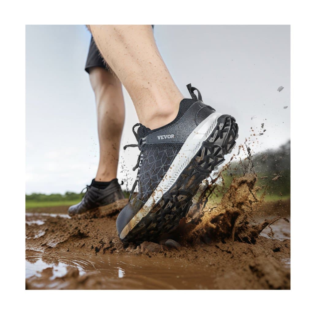 Pánské boty s ocelovou špičkou, velikost US 8, široké pracovní sportovní boty, černé