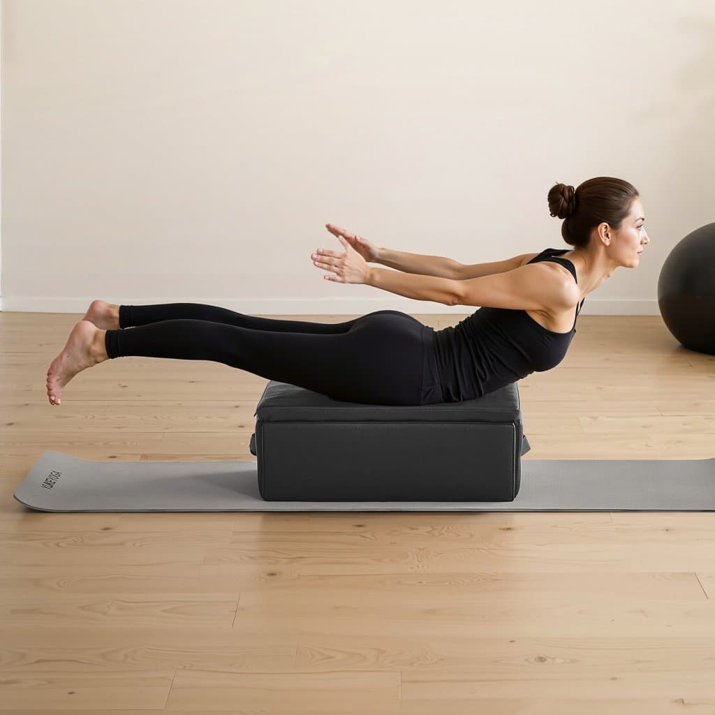 Pilates box pro reformer, příslušenství k pilates vybavení, k cvičení, černý