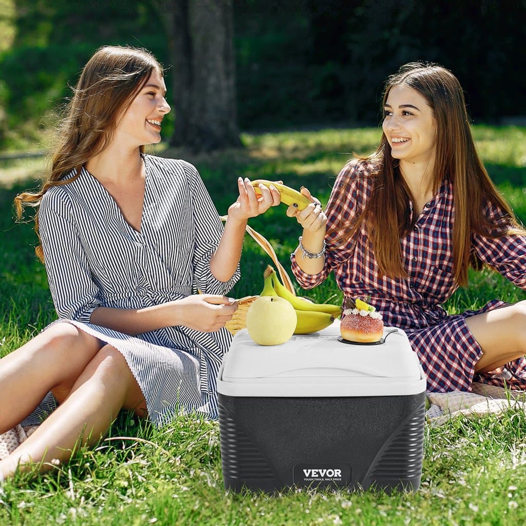 Přenosná turistická chladnička 8,5 QT, izolační, kapacita 12 plechovek, s madly