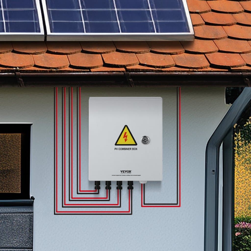 PV kombinační krabice 4 stringy 15A pro solární panely, ocelové pouzdro, IP65