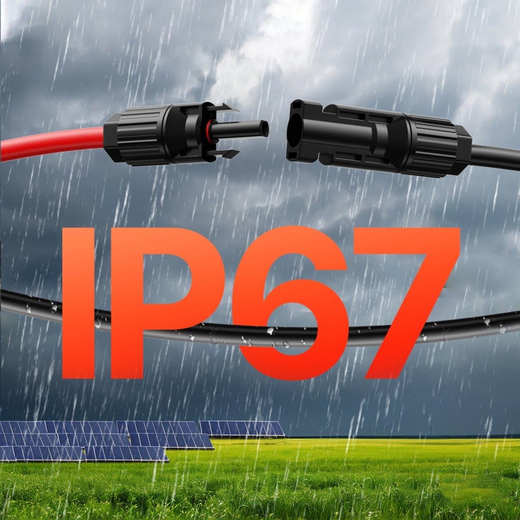 Prodlužovací kabel pro solární panely 30,48 m/100 stop, samice a samec, sada 2 ks, 6 mm²/10 AWG