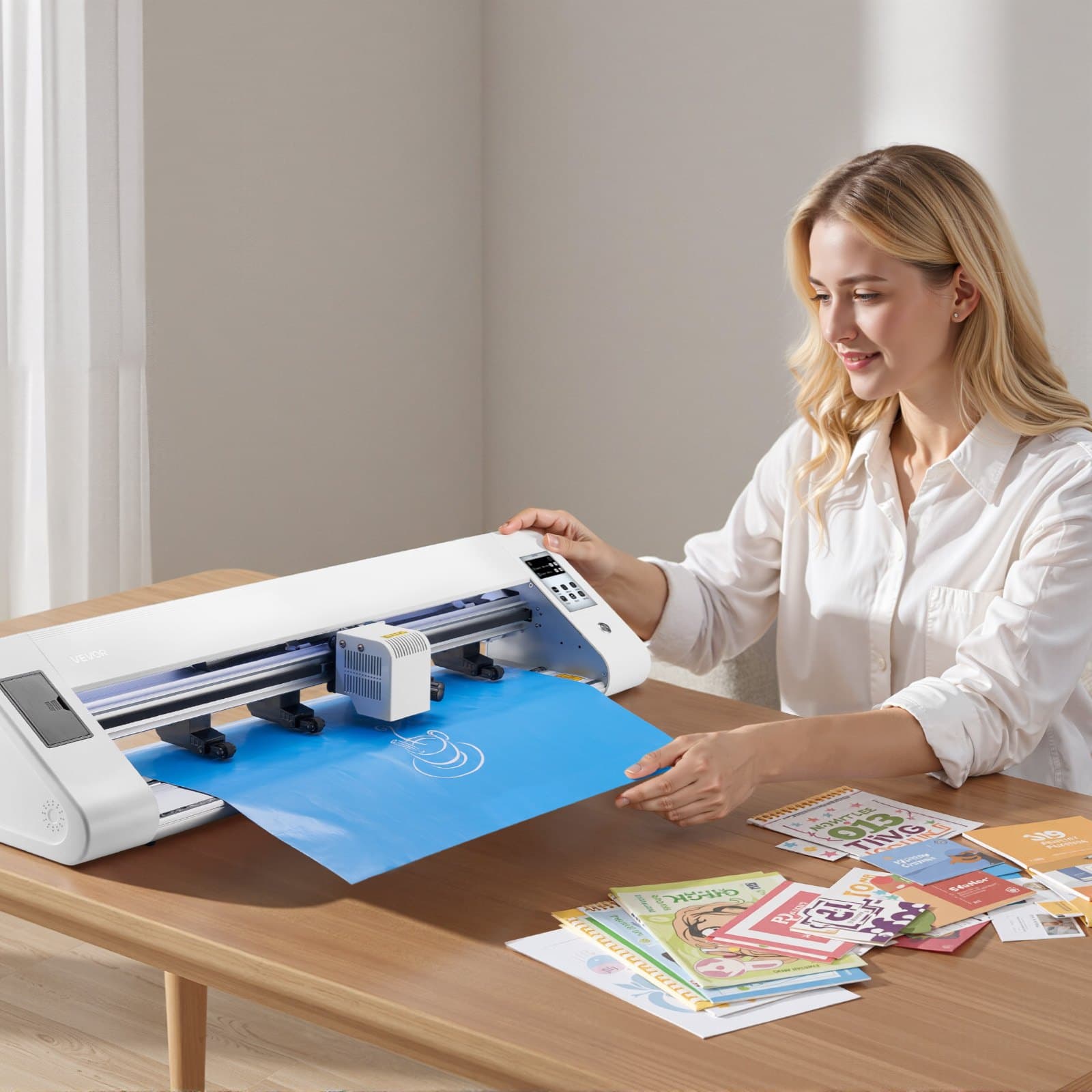 Řezací stroj na vinyl s automatickým rozpoznáním okrajů, 2 čepele