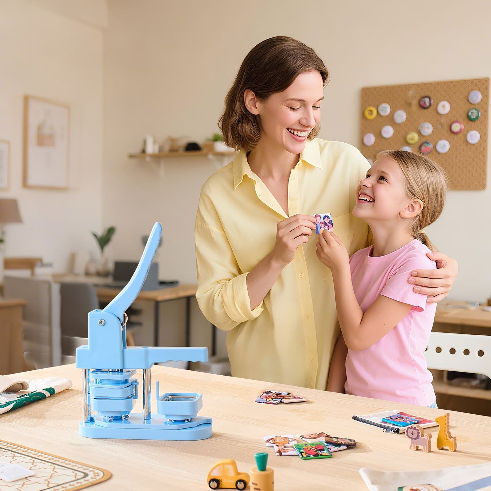 Stroj na výrobu odznaků, čtverec 50 x 50 mm, 100 ks dílů na odznaky