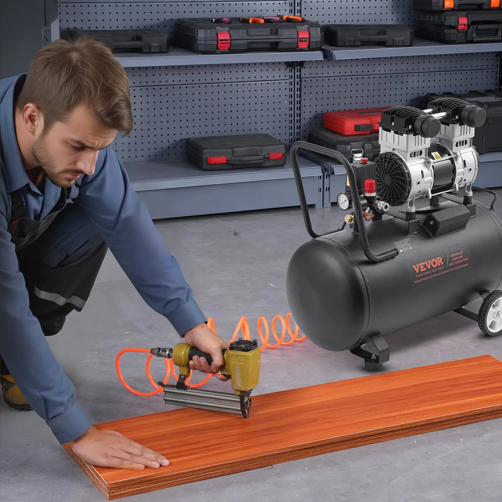 Kompaktní přenosný bezolejový kompresor 15 galonů 90 PSI