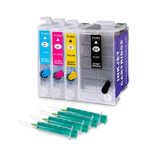 Sada 4 náhradních náplní a 4 náhradních stříkaček 20 ml, pro Epson Workforce 7710/7210/7720, A3+