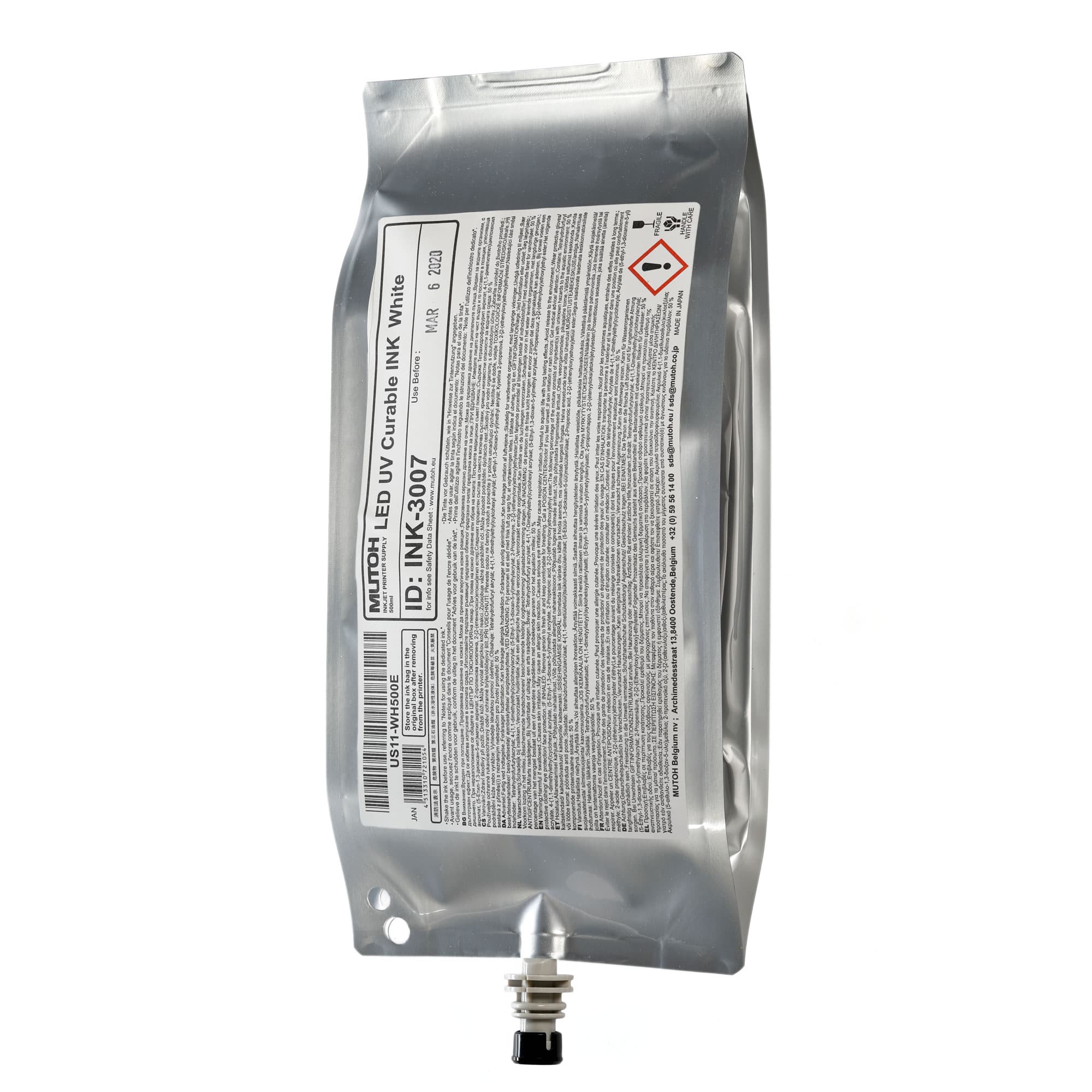 US11 Flex LED UV inkoust, bílý, balení 500 ml