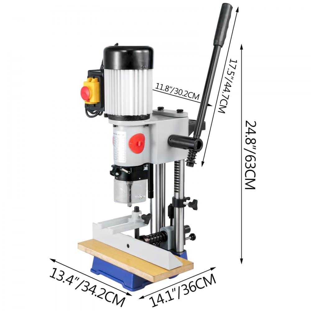 Stolní dlabačka 1/2 HP 1400 ot./min. Stolní vrtačky s nosností 60 liber, stolní dlabačka s upínacím sklíčidlem 13 mm, pro vnitřní broušení, vrtání a řezání dřevěných dlabů.