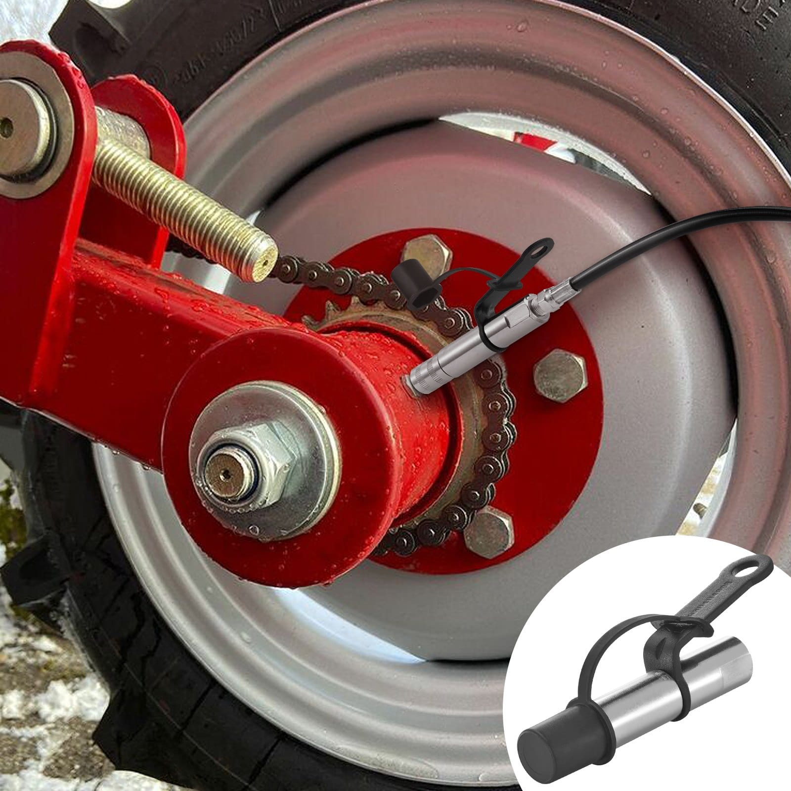 Spojka pro mazací pistoli 2 ks, vysokotlaká 10000 PSI, 3-čelisťová pojistka, rychlospojka pro mazací pistoli s hadicí/konektory pro maznici, čisticí prostředek/závitová matice proti úniku, kompatibilní se všemi mazacími pistolemi se závity 1/8" NPT