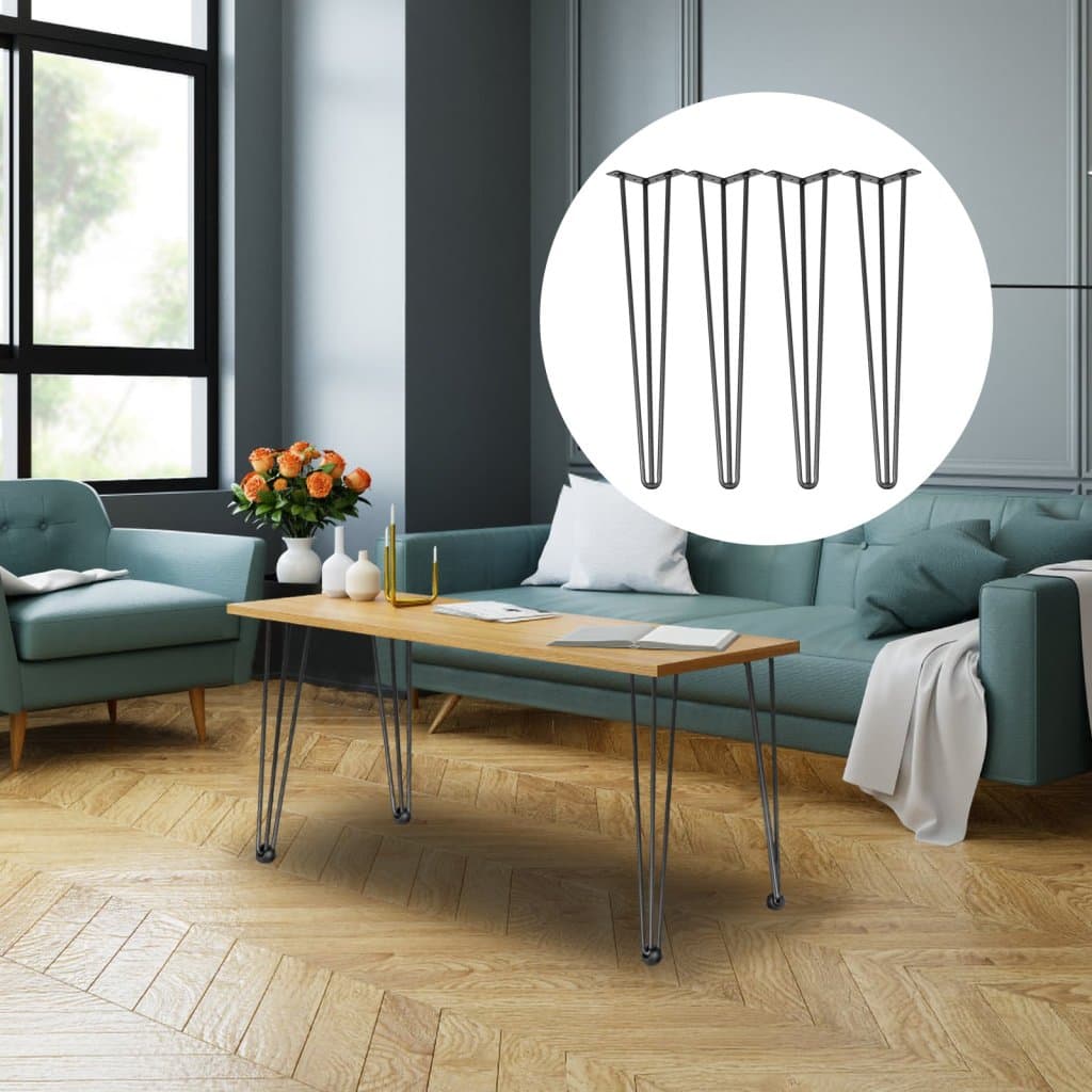 Stolové nohy typu hairpin 4 ks 66x11cm