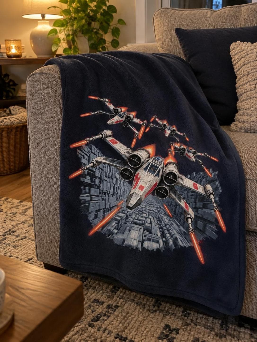 Star Wars – Let příkopem – fleecová deka a polštářek v jednom s potiskem (Daiber JN 900)