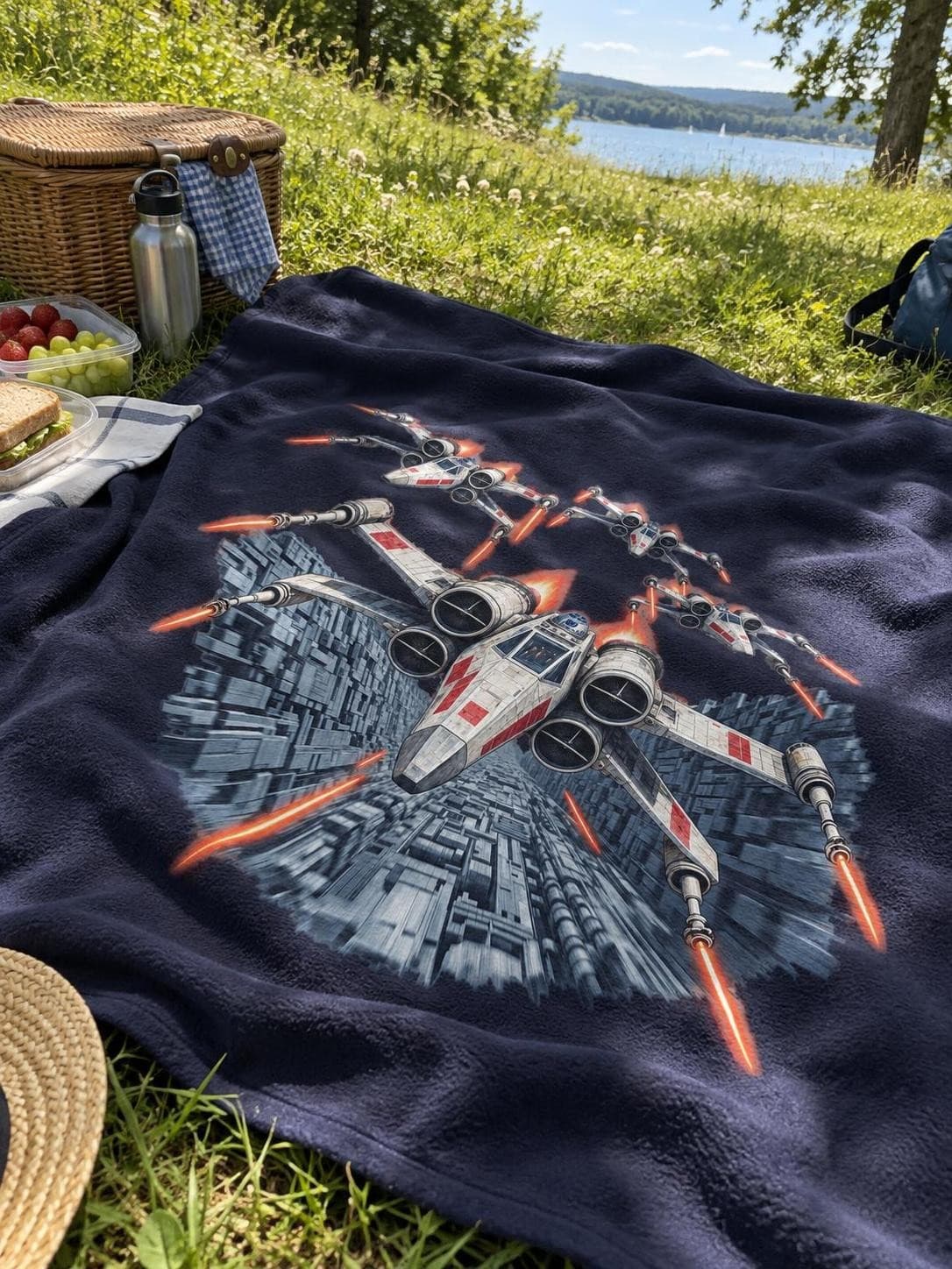 Star Wars – Let příkopem – fleecová deka s třásněmi a potiskem (Daiber JN 957)