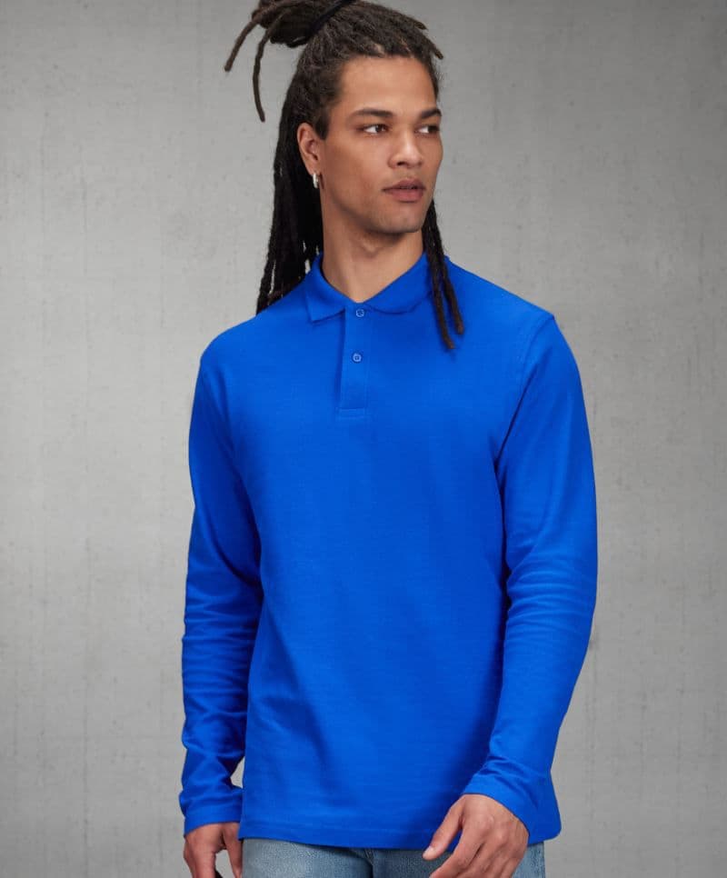 B&C | ID.001 LSL - Pánské piqué polo s dlouhým rukávem
