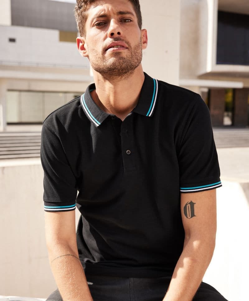 Daiber | JN 1306 - Pánské těžké piqué polo s proužky