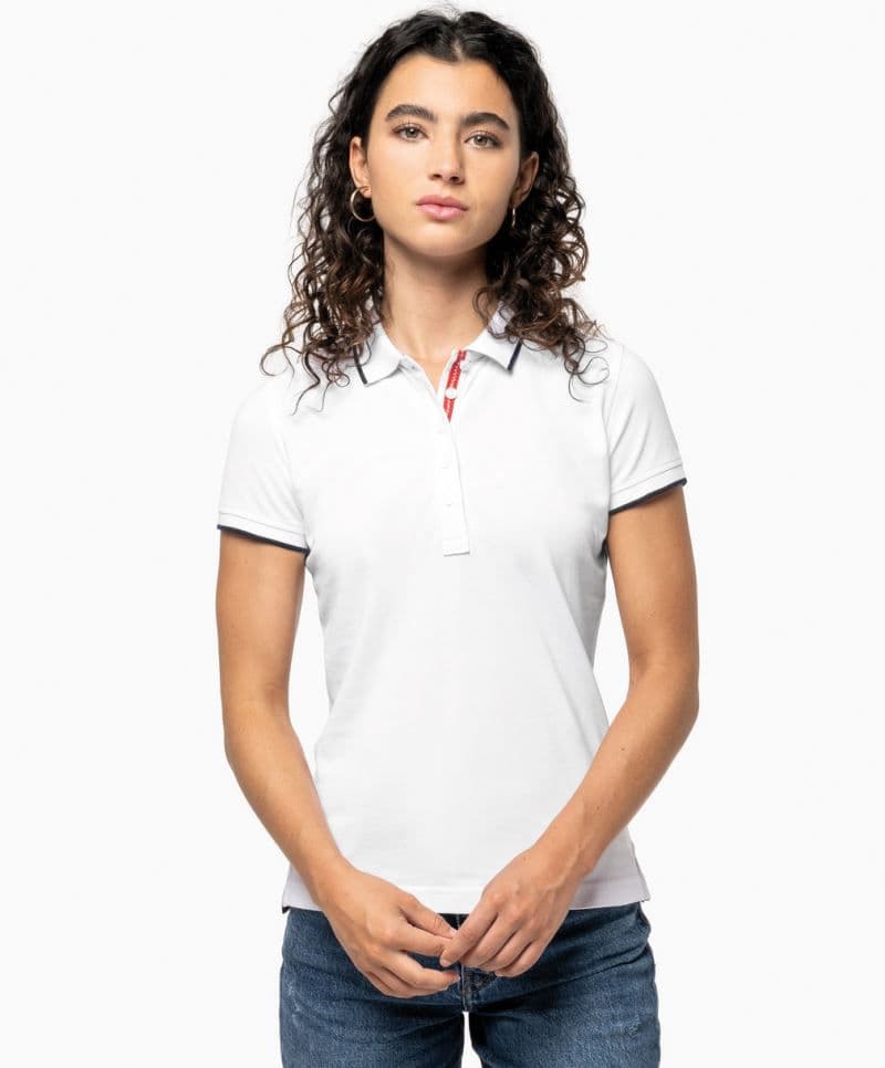 Kariban | K 252 - Dámské kontrastní piqué polo