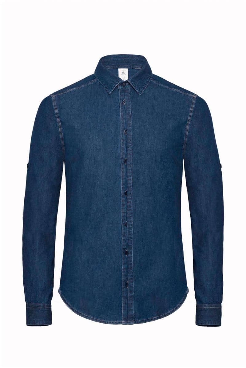 B&C | DNM Vision /men - Denim keprová košile s dlouhým rukávem